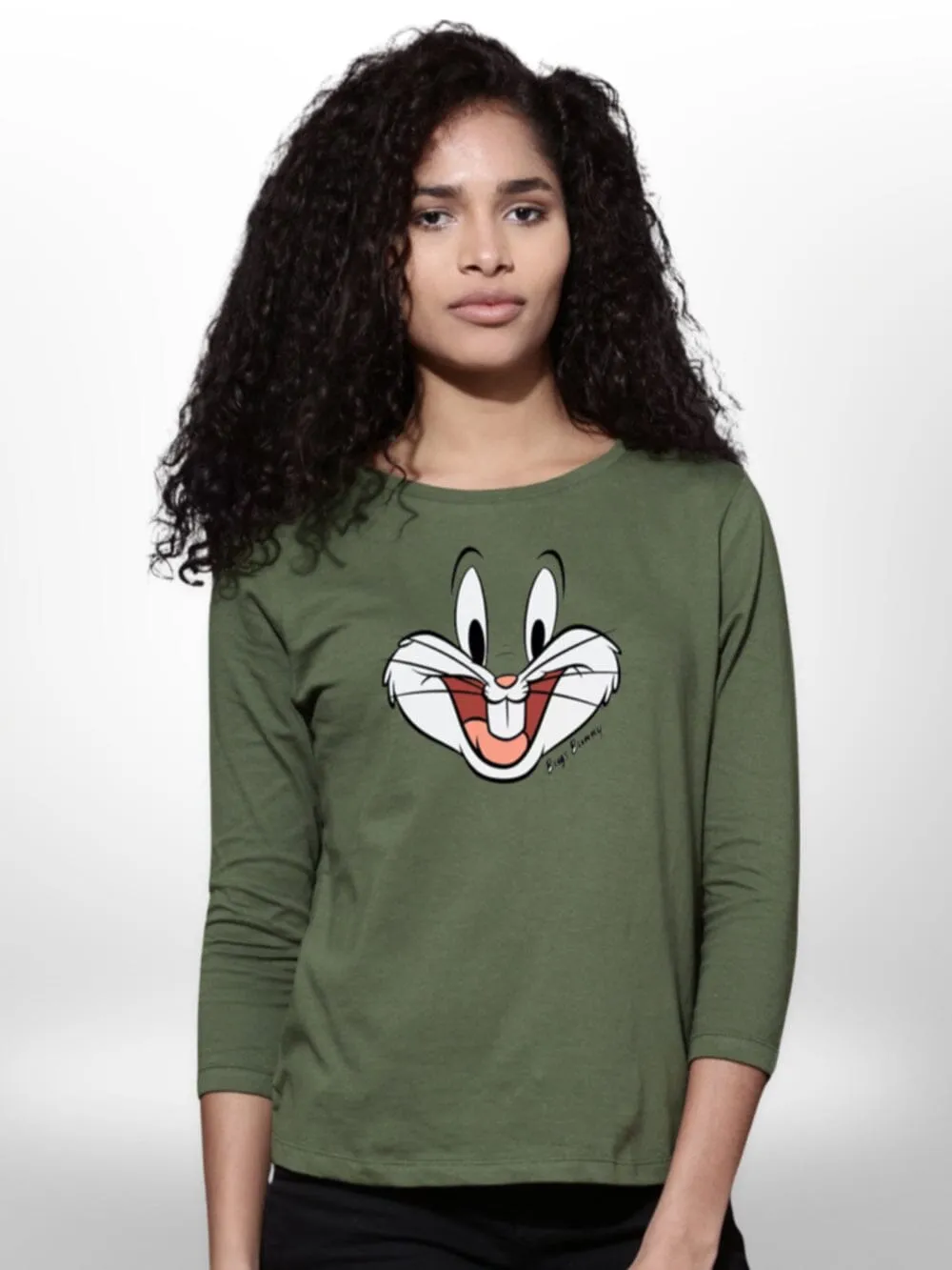 Mice Printed Gils T-shirt 4 Quarter Sleeve