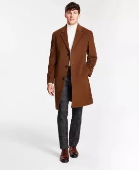 Michael Kors Mens Classic Fit Wool Cashmere Blend Overcoat Coat 38R Vicuna Brown