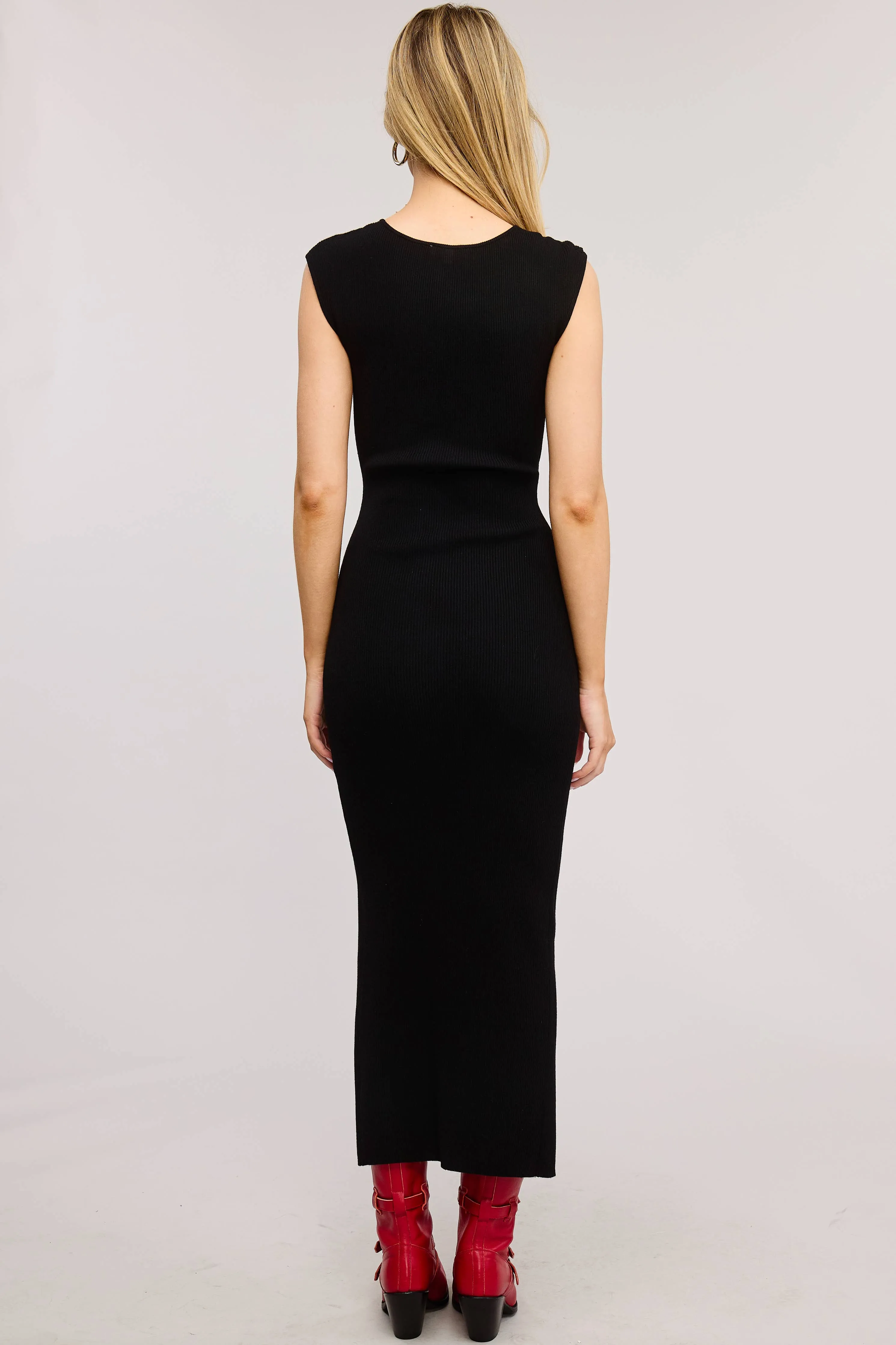 MIDI BODYCON DRESS WITH CUTOUT WAIST