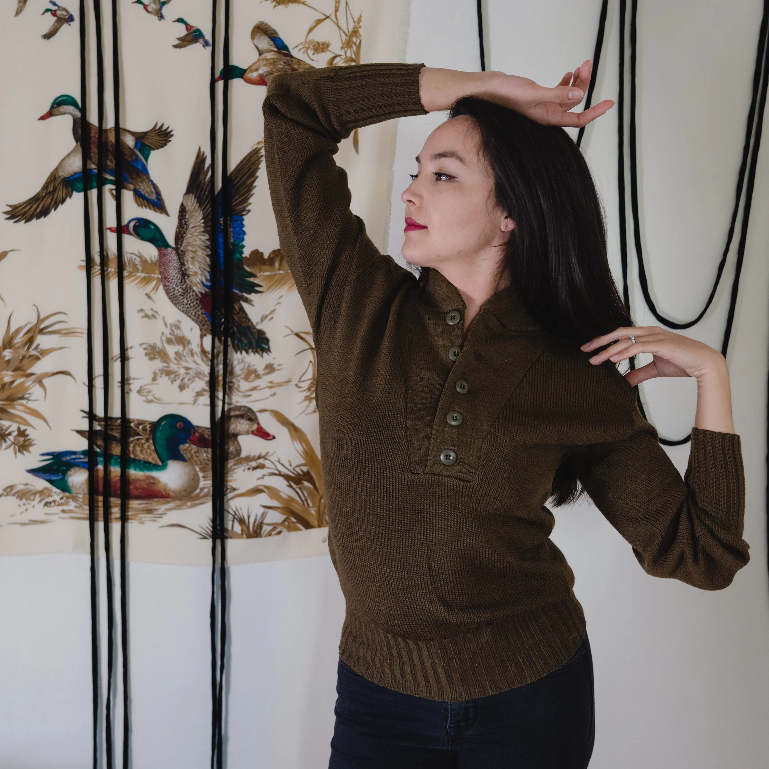 Military Wool Knit Sweater