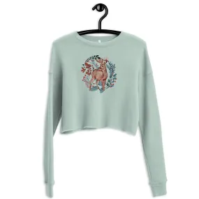 Nordic Winter Cropped Sweatshirt - Deer