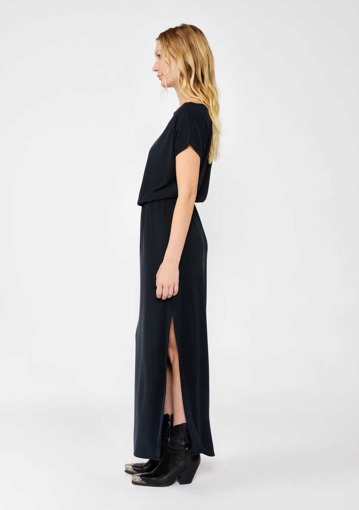Off-Shoulder Slit Maxi Dress