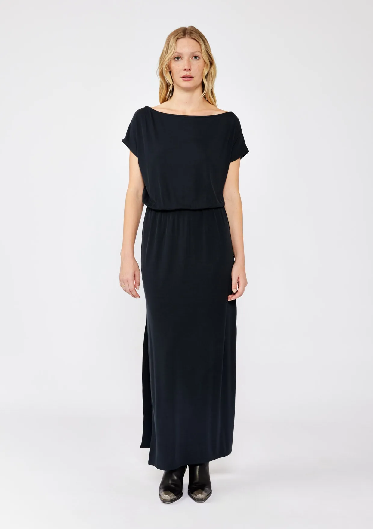 Off-Shoulder Slit Maxi Dress