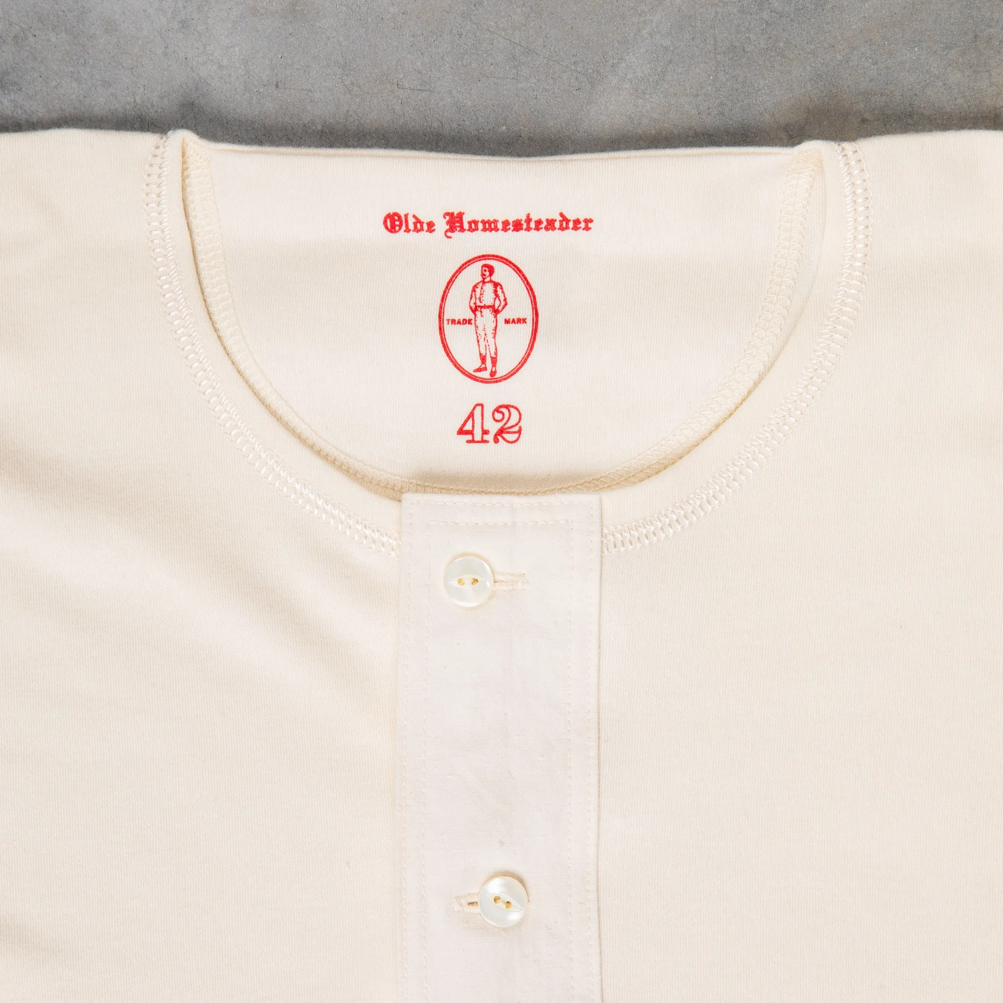 Olde Homesteader for BSC Uniform Henley Neck Long Sleeve Ivory