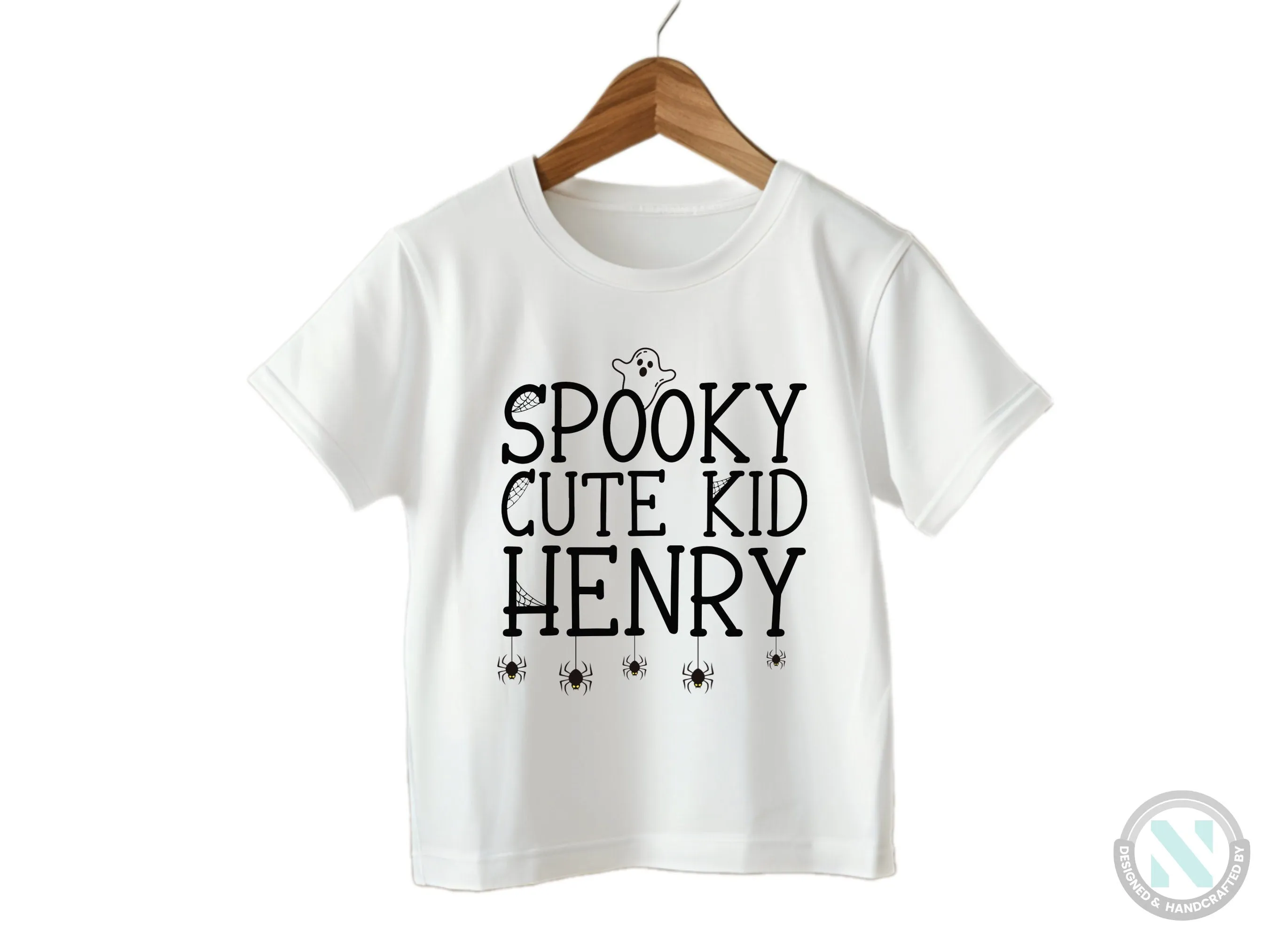 Personalize Name Halloween Baby Grow Gift for Boys with “Spooky Cute Kid”