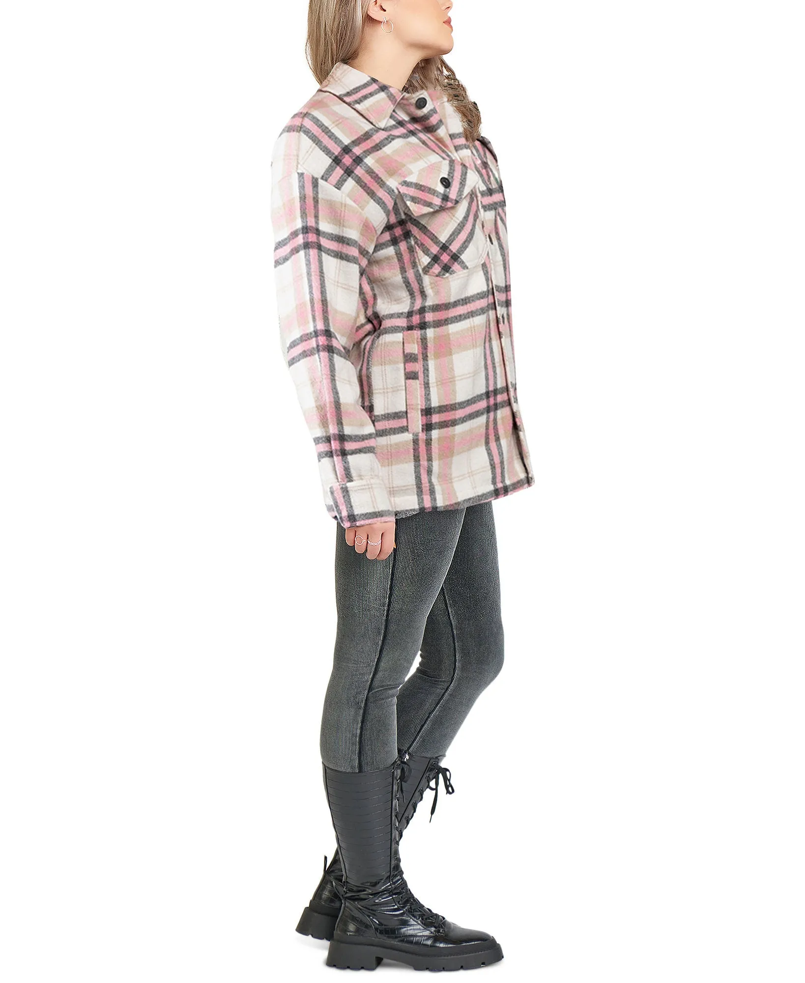 Plus Plaid Overcoat
