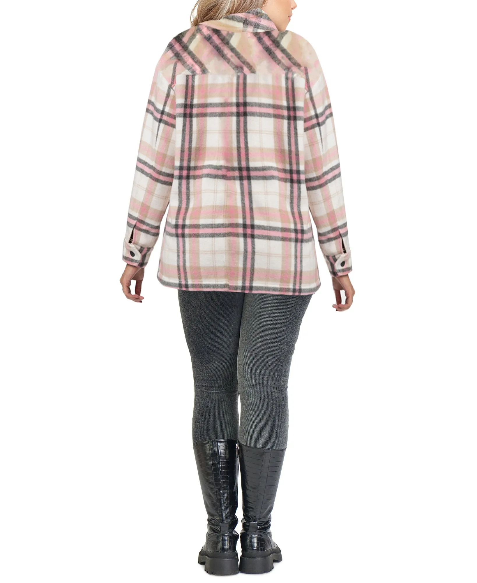 Plus Plaid Overcoat