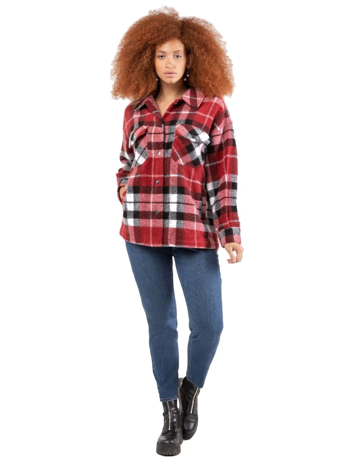 Plus Plaid Overcoat