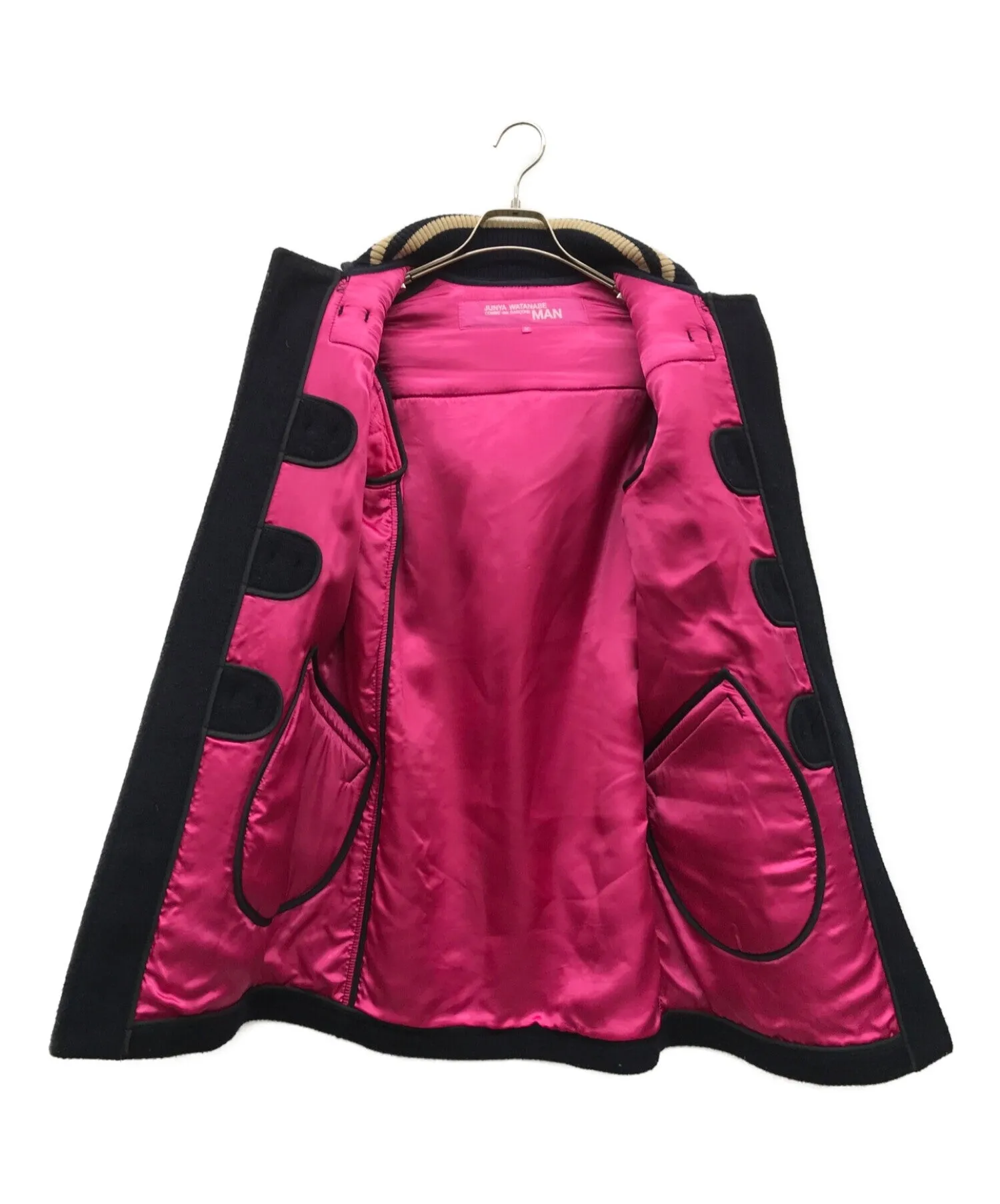 [Pre-owned] COMME des GARCONS JUNYA WATANABE MAN Duffel Coat with calfskin sleeve like Varsity Jacket UJ-C001