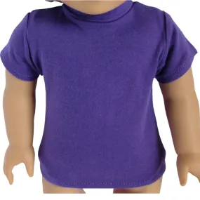 Purple T-Shirt for 18-inch dolls