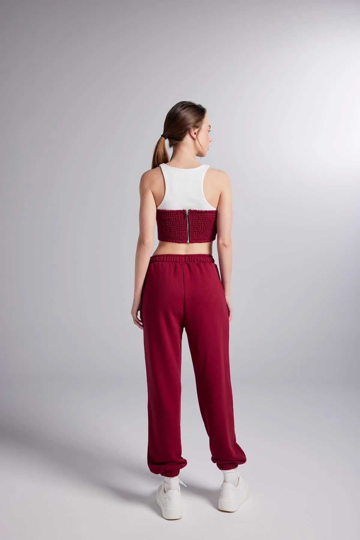 Rhode Elastis Waist Sweatpants Burgundy