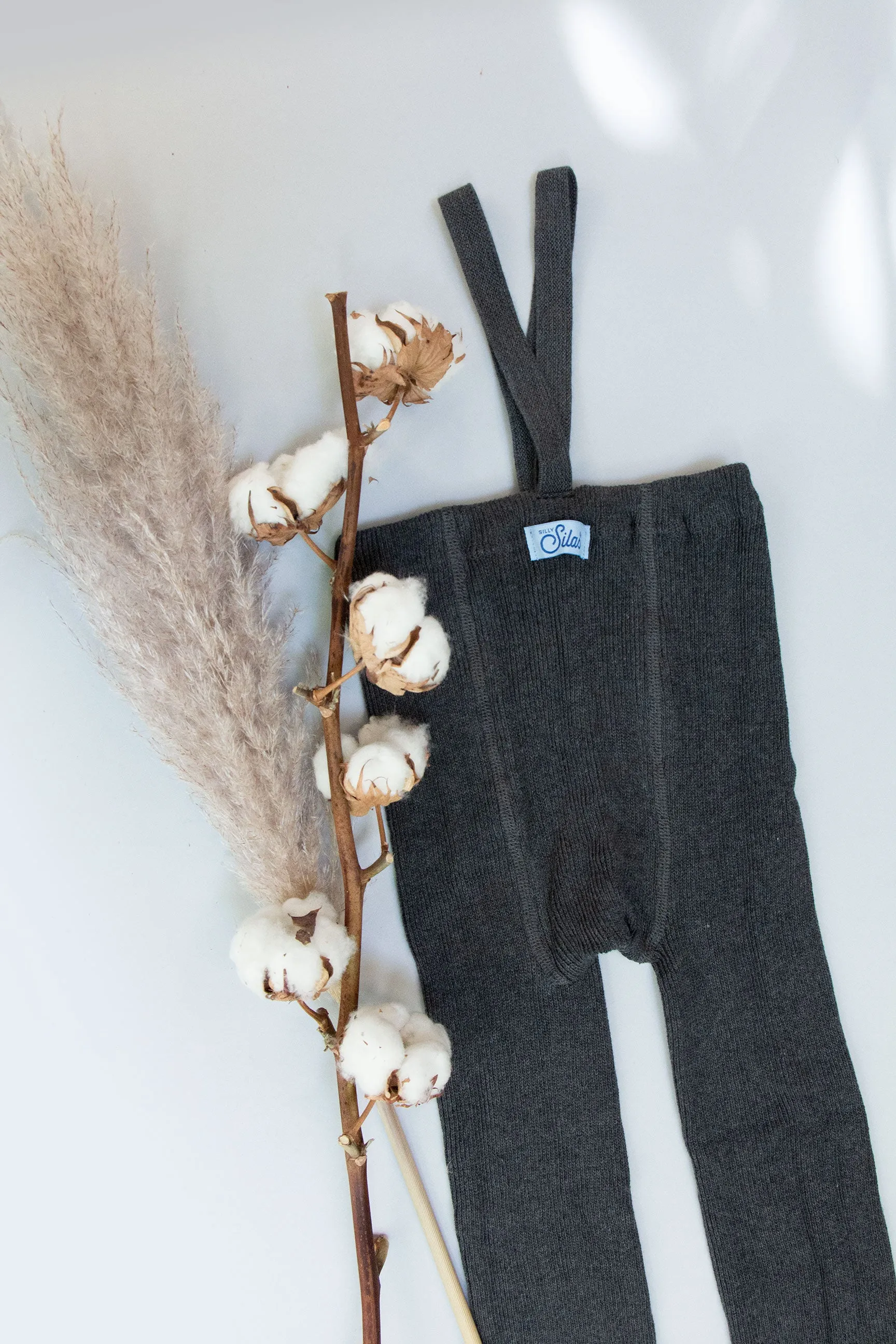 Roomy tights with braces - Dark Grey