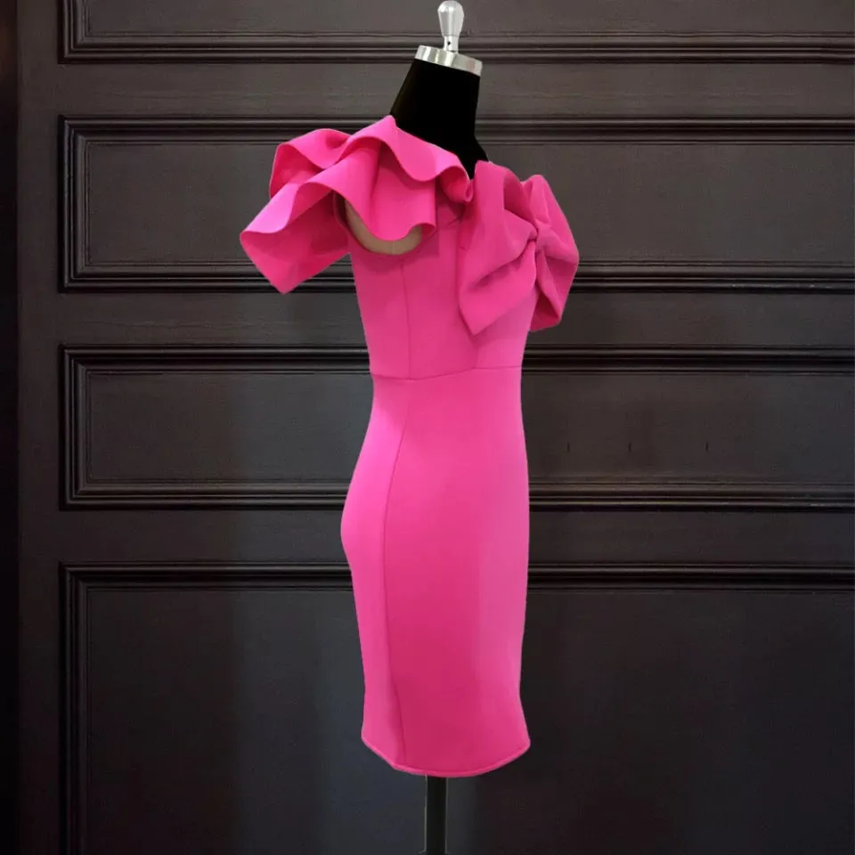 Ruffles Bowtie Bodycon Dress