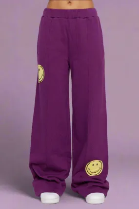Samii Ryan Smiley® Straight Leg Purple Jogger Pants