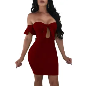 Sexy Sweetheart Bandage Bodycon Dress With Details #Red #Strapless #Bandage