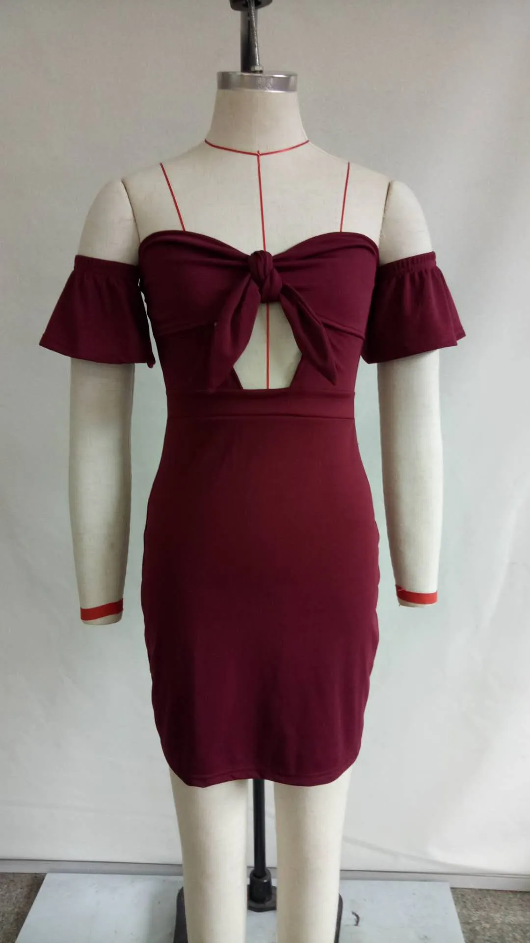 Sexy Sweetheart Bandage Bodycon Dress With Details #Red #Strapless #Bandage