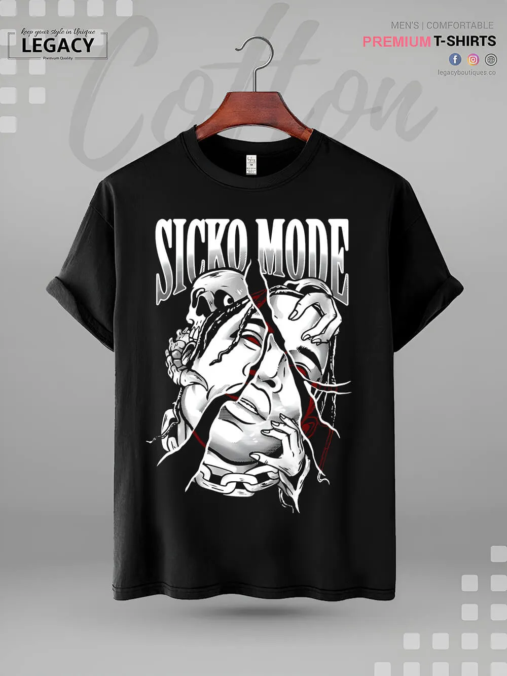 Sicko Mode Print High Quality Men's T-Shirt In Lowest Price