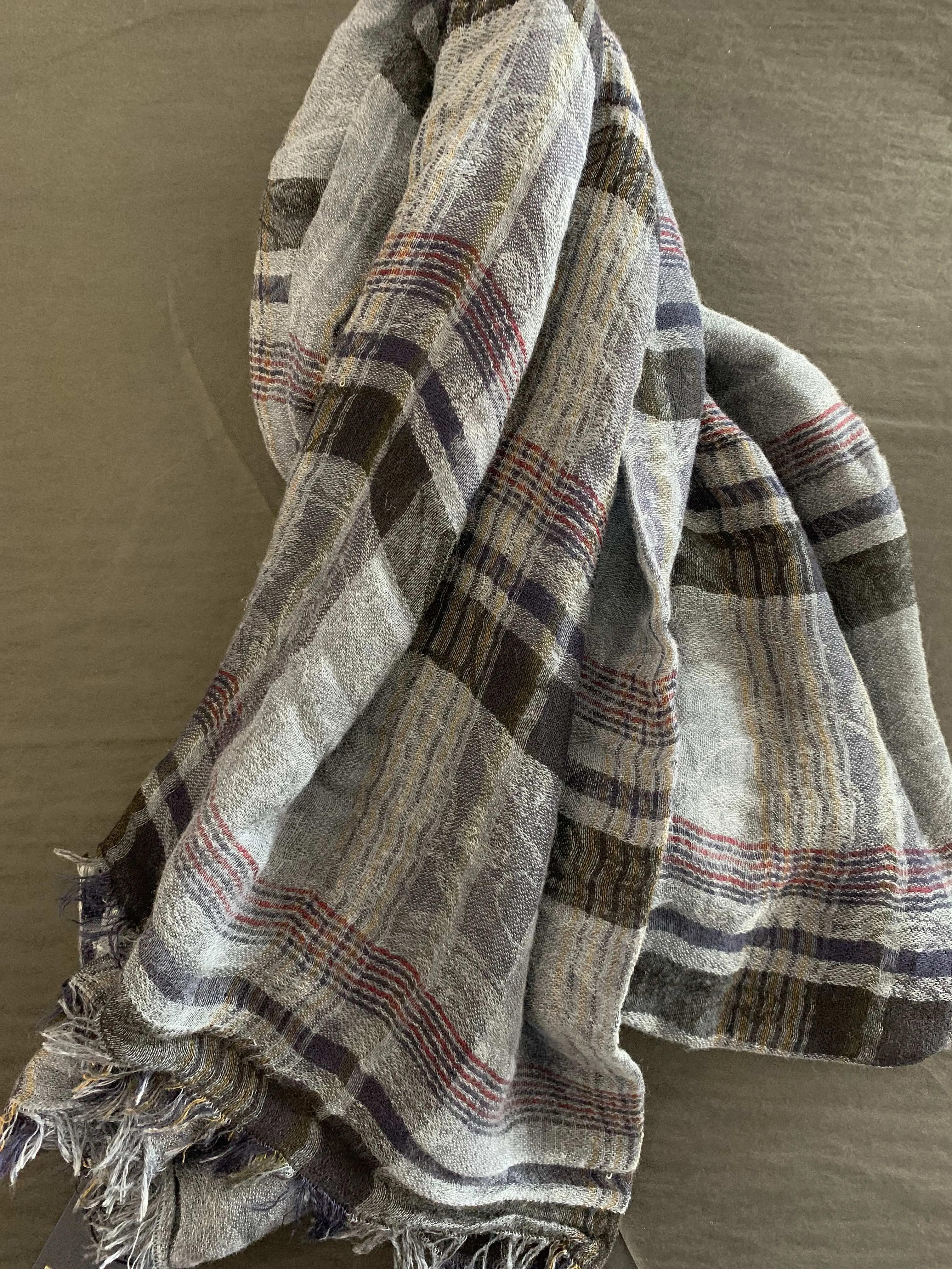 Summer Foulard with Blue Pattern
