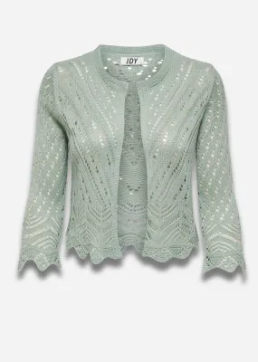 Sunni Crochet Knit Cardigan in Jade