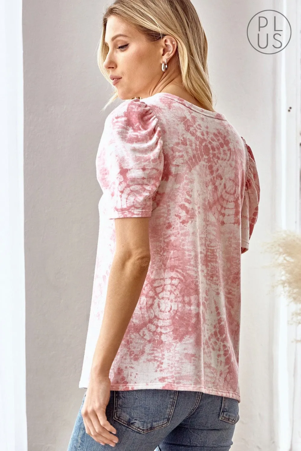 TIE DYE PRINTED KNIT TOP