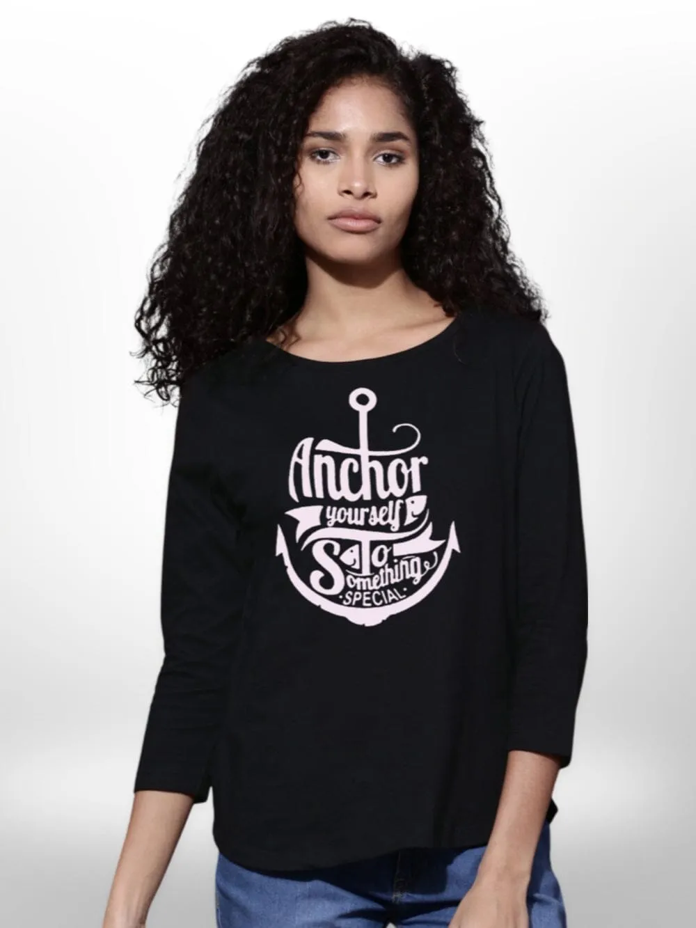 To Do Special Yourself Print Ladies T-shirt 4 Quarter Sleeve