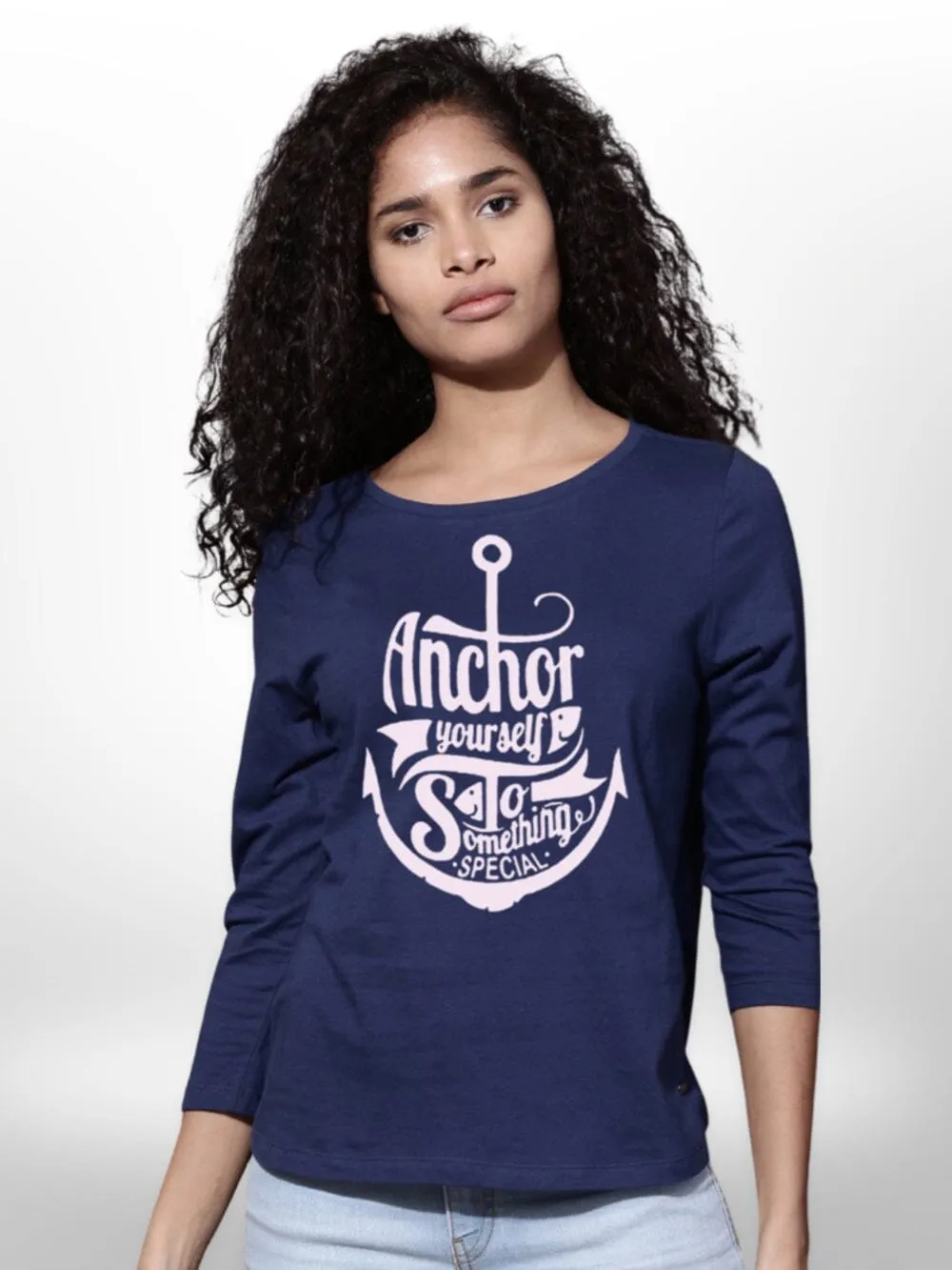 To Do Special Yourself Print Ladies T-shirt 4 Quarter Sleeve