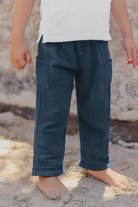 Trousers - Navy Cargo Cotton