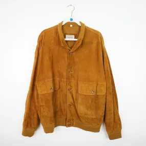 Vintage suede Bomber Jacket Men Size XL-XXL