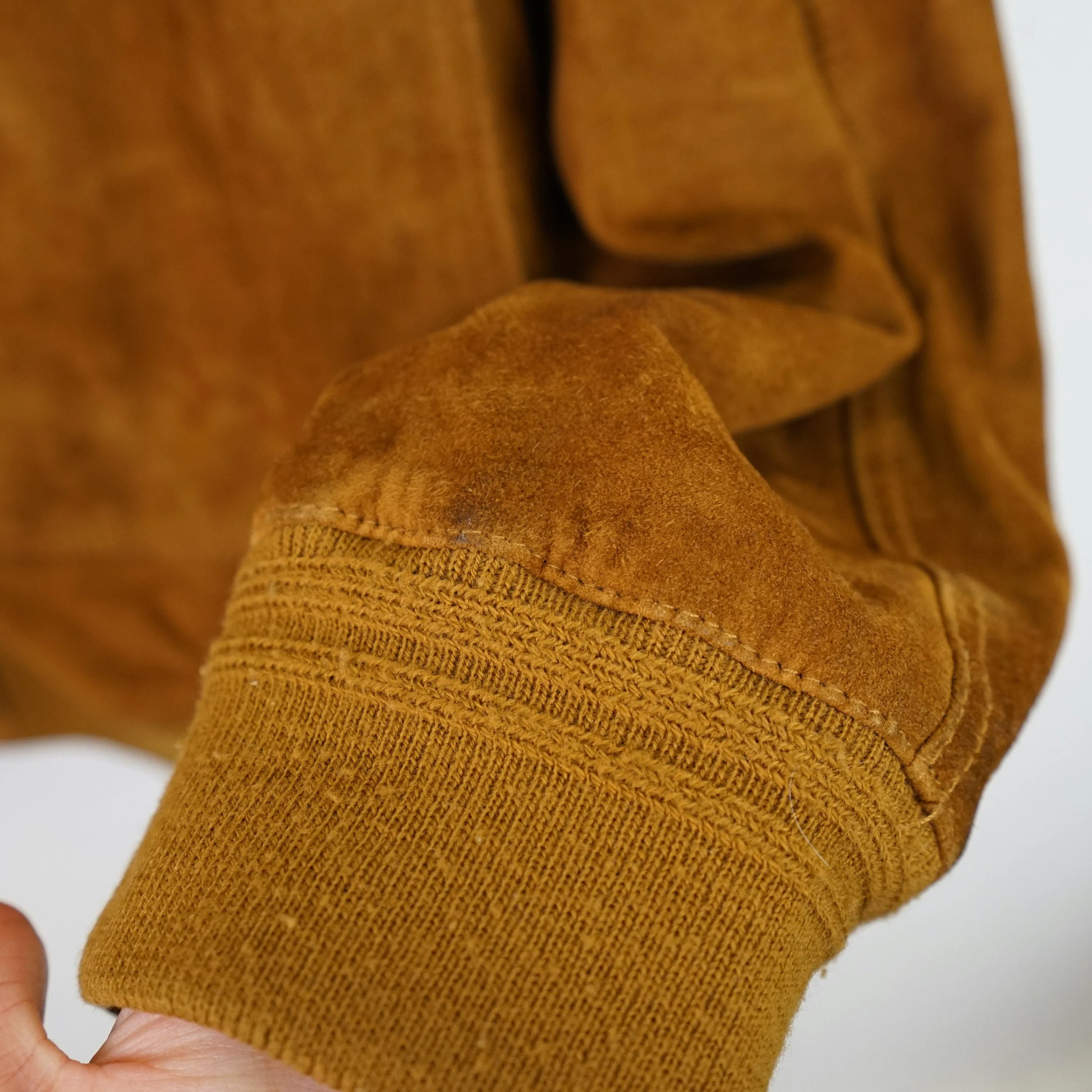 Vintage suede Bomber Jacket Men Size XL-XXL