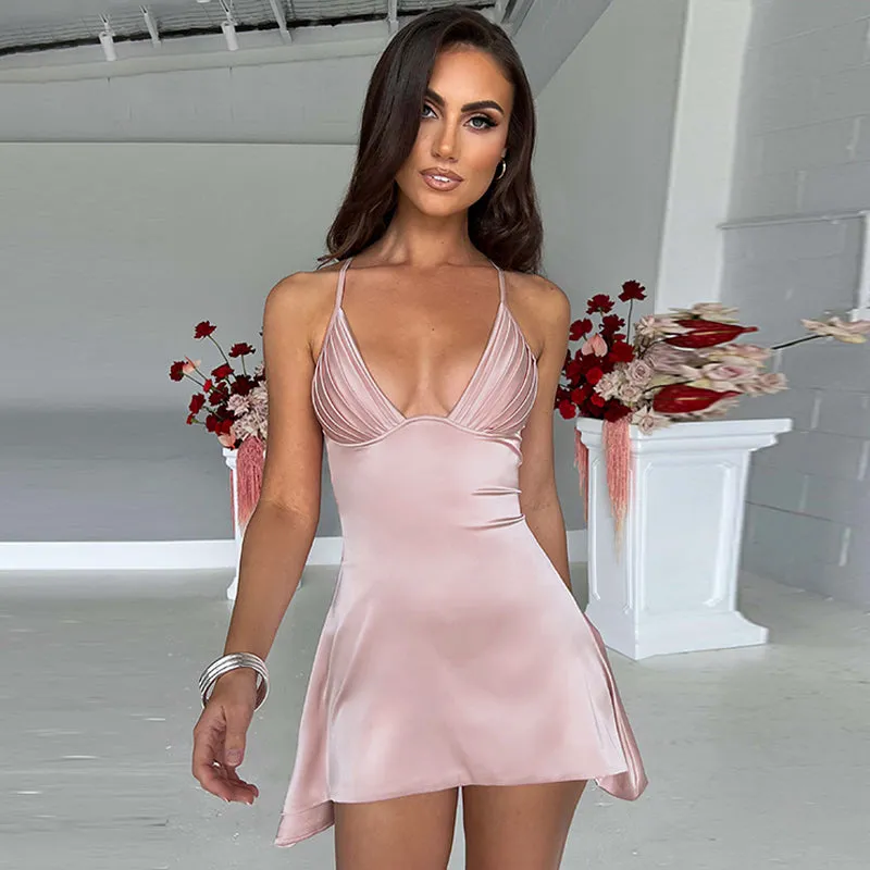 Vvsha Jenica Satin Mini Dress
