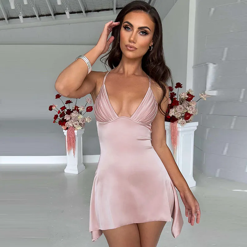 Vvsha Jenica Satin Mini Dress