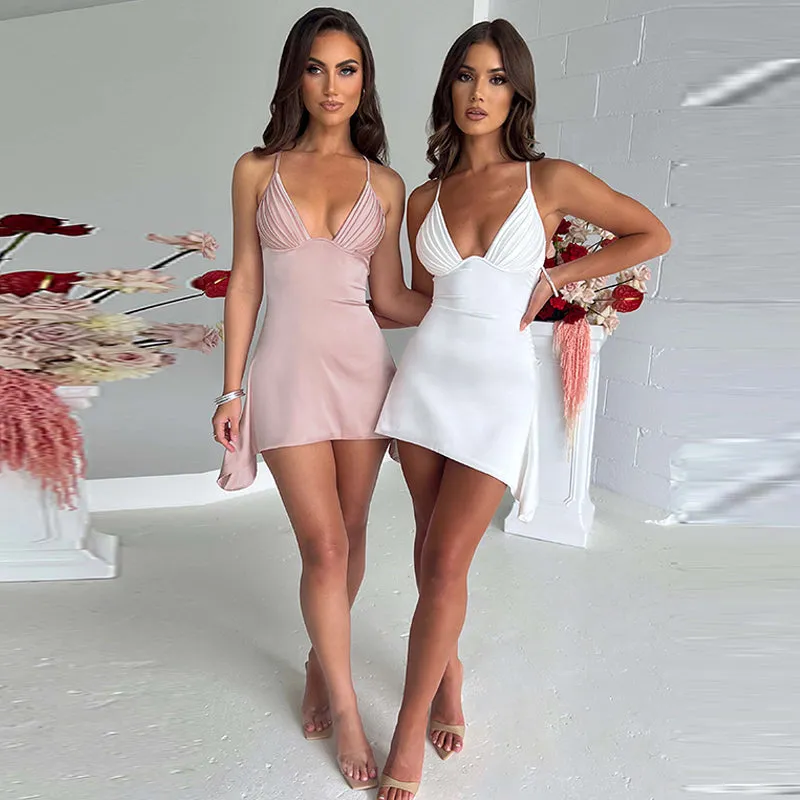 Vvsha Jenica Satin Mini Dress