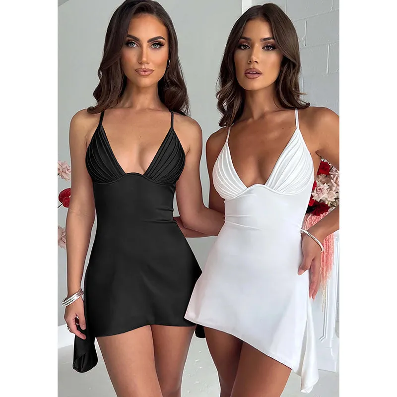 Vvsha Jenica Satin Mini Dress