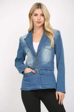 Washed Denim Blazer