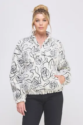 Winter's Rose Sherpa Half Zip Pullovr