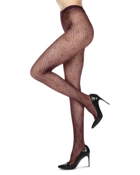 Women's Framed Diamonds Nylon Net Tights