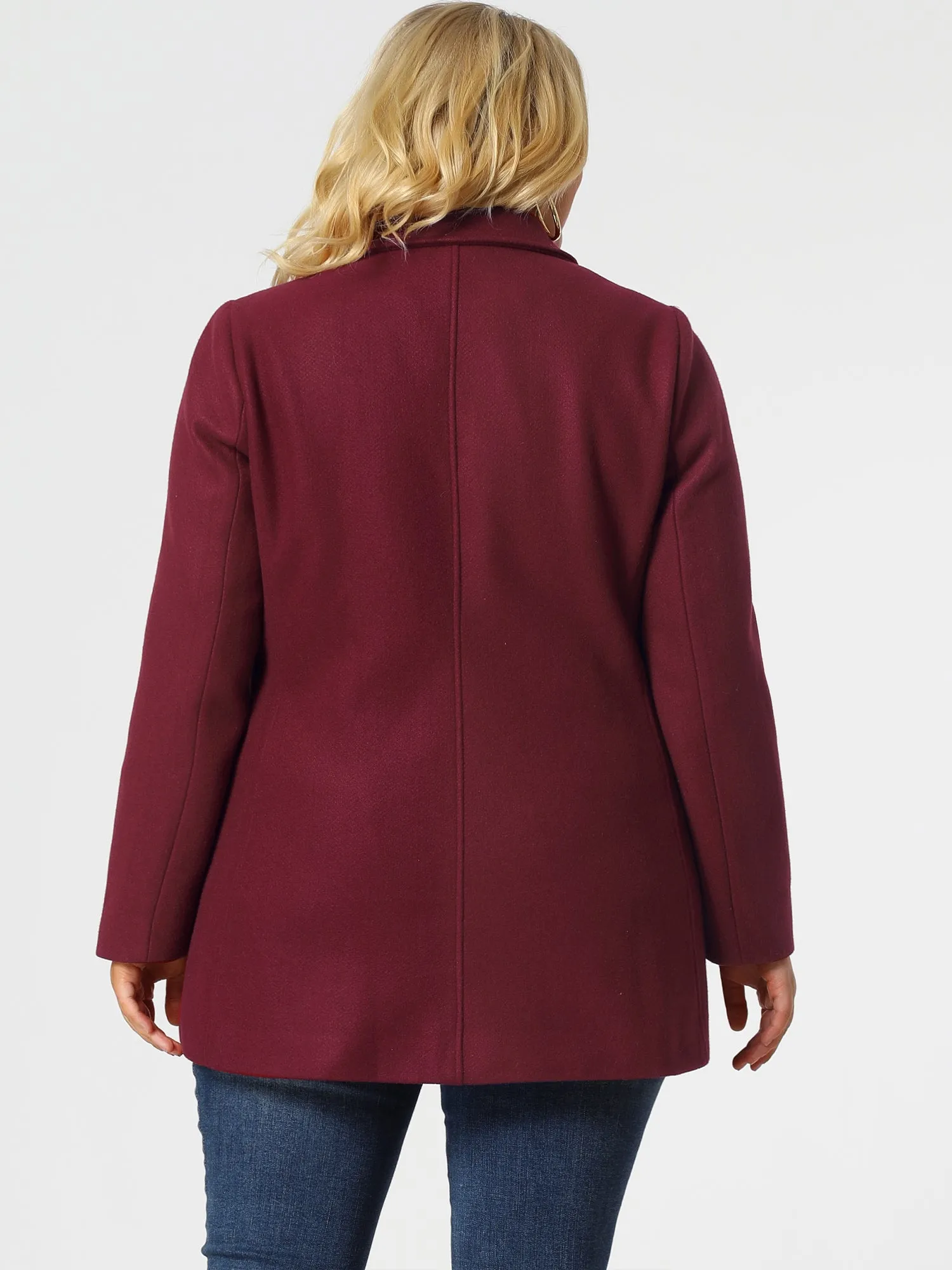Women's Plus Size Notched Lapel Double Breasted Coat