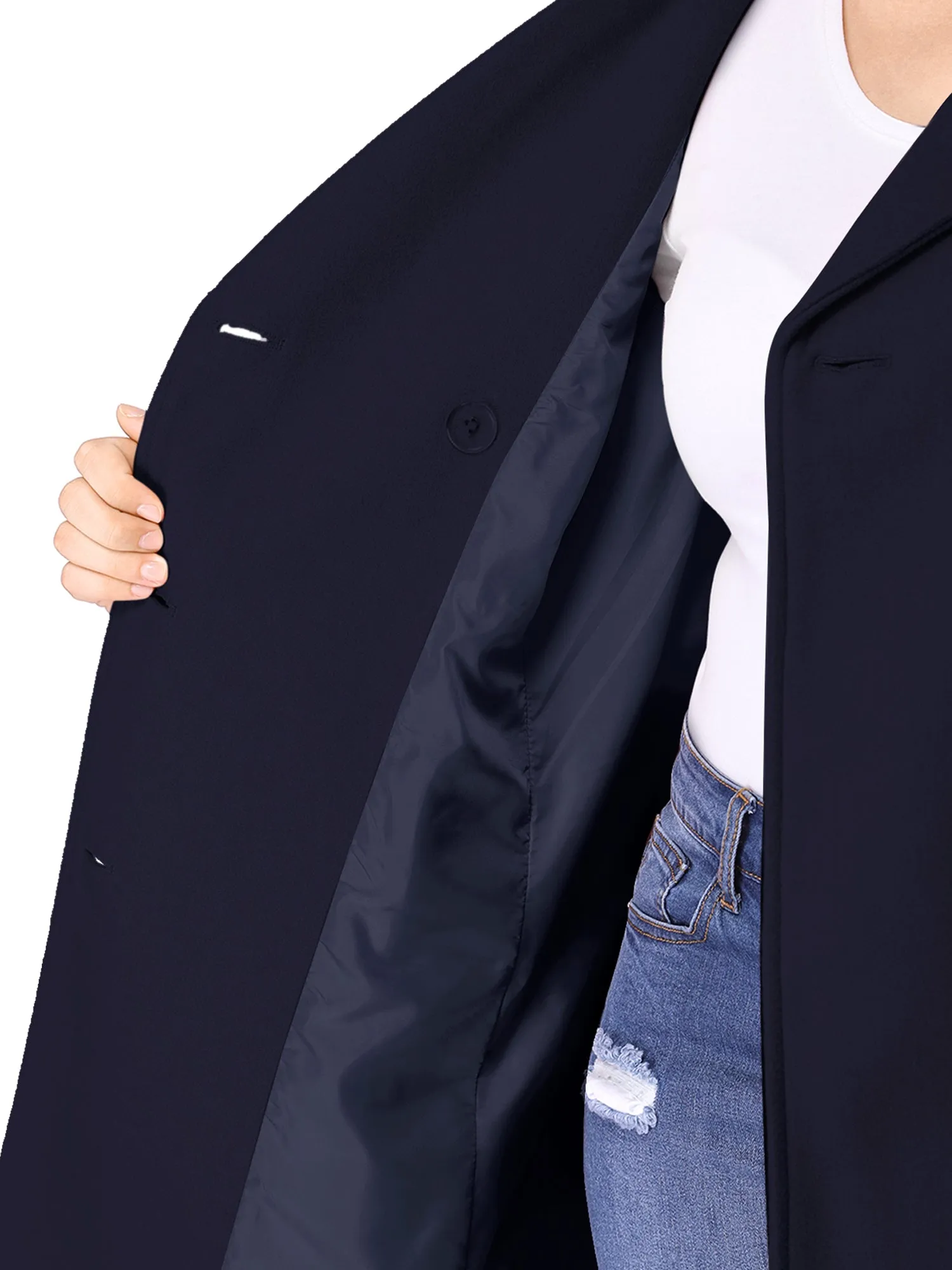 Women's Plus Size Notched Lapel Double Breasted Coat