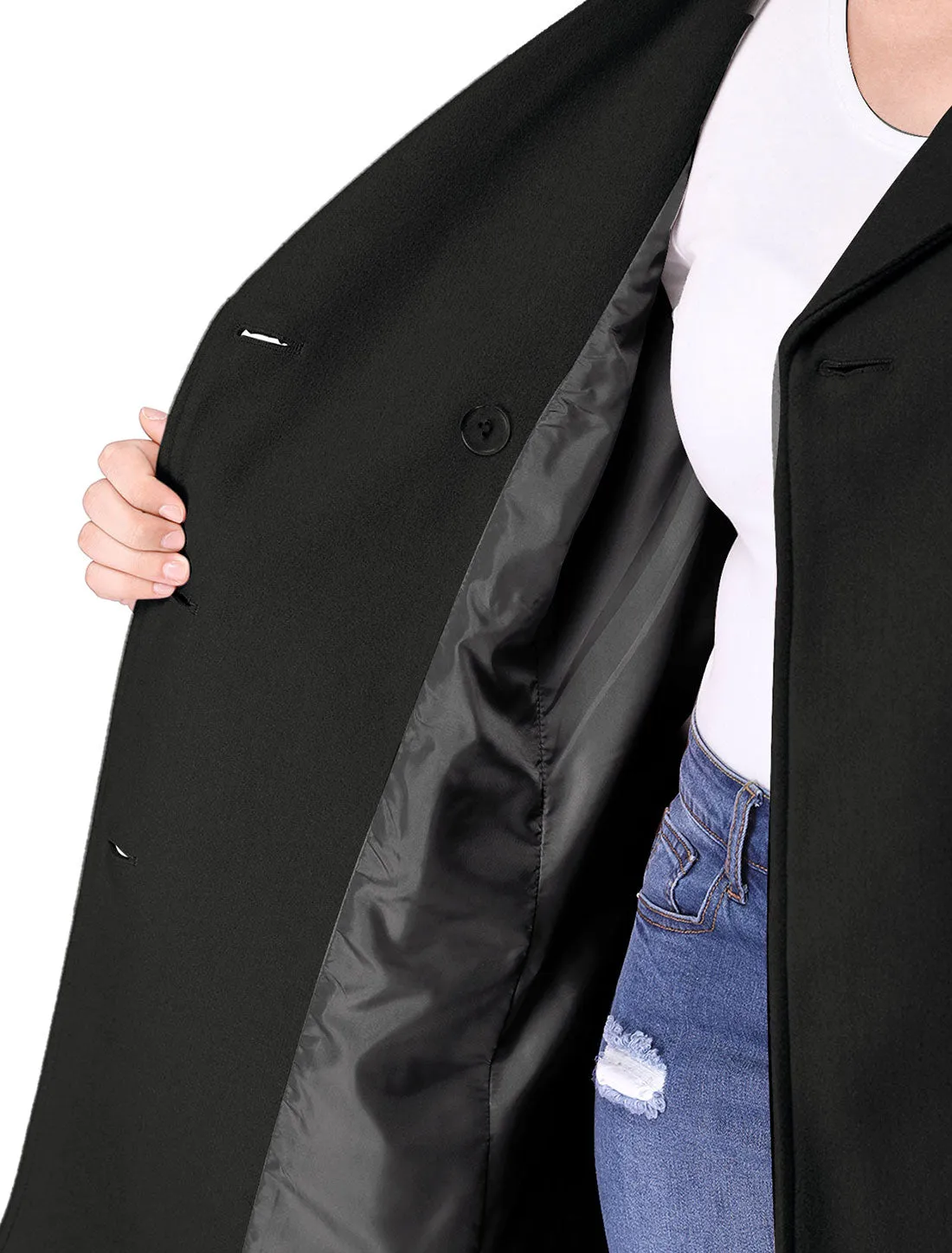 Women's Plus Size Notched Lapel Double Breasted Coat