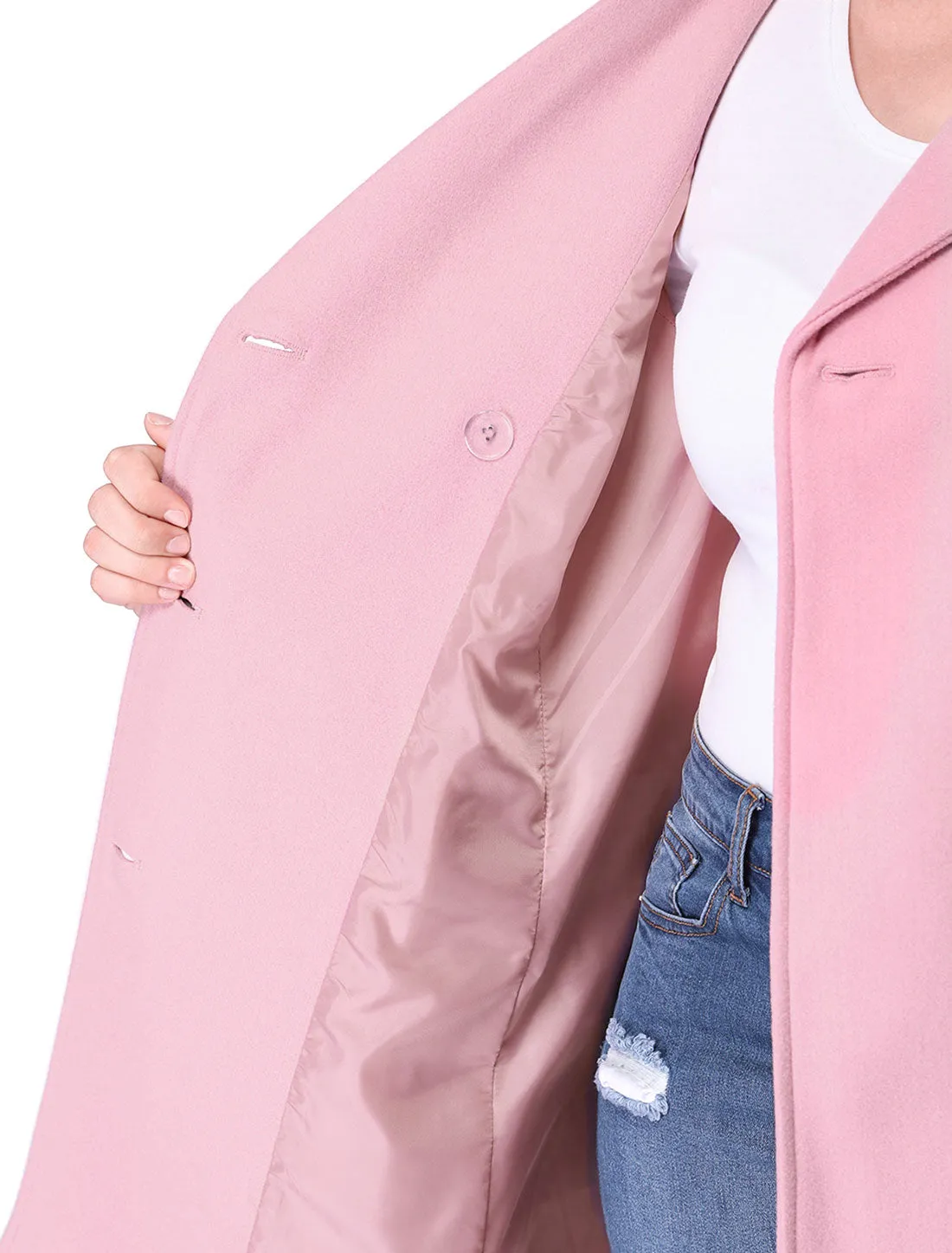 Women's Plus Size Notched Lapel Double Breasted Coat