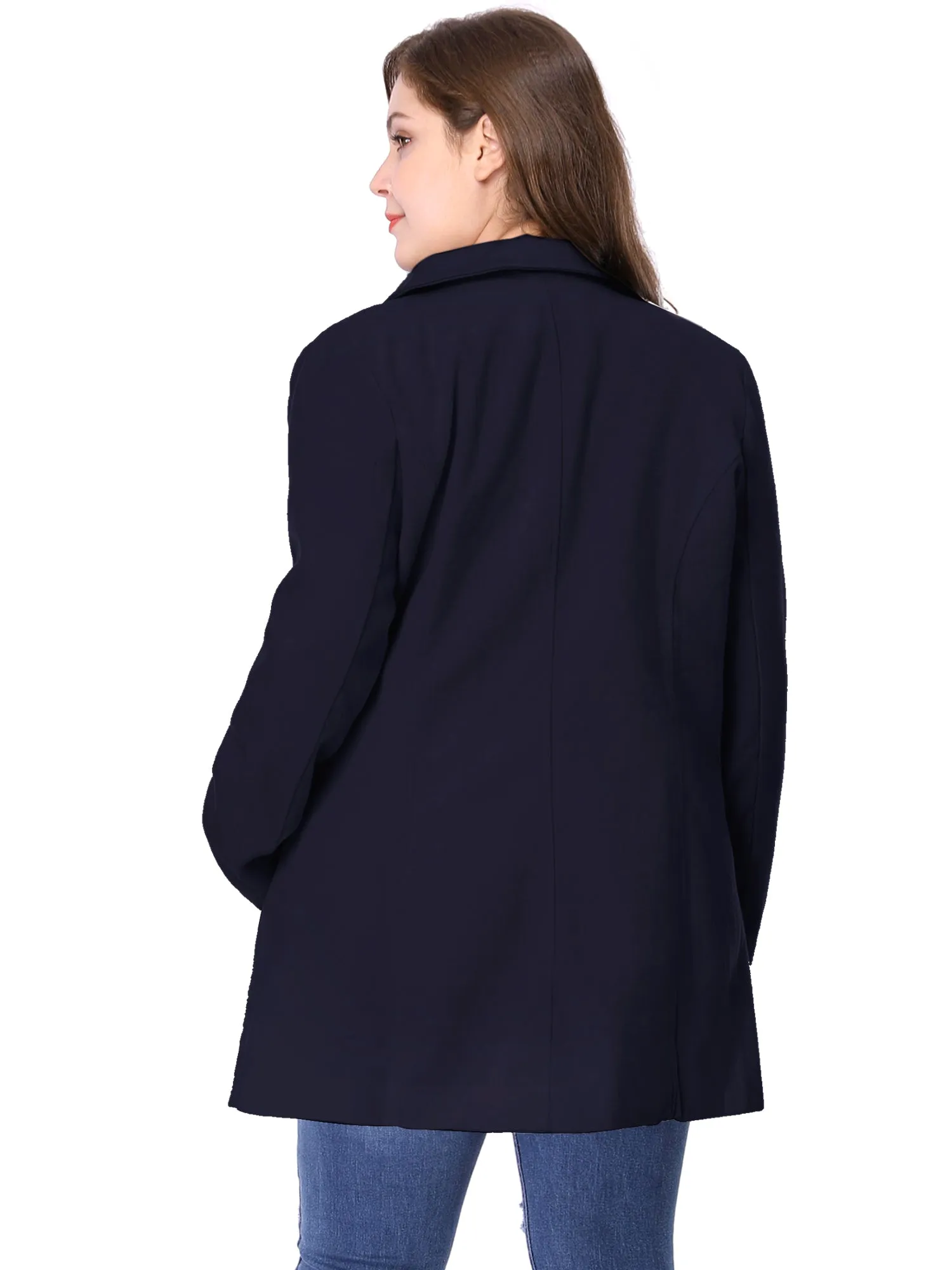 Women's Plus Size Notched Lapel Double Breasted Coat