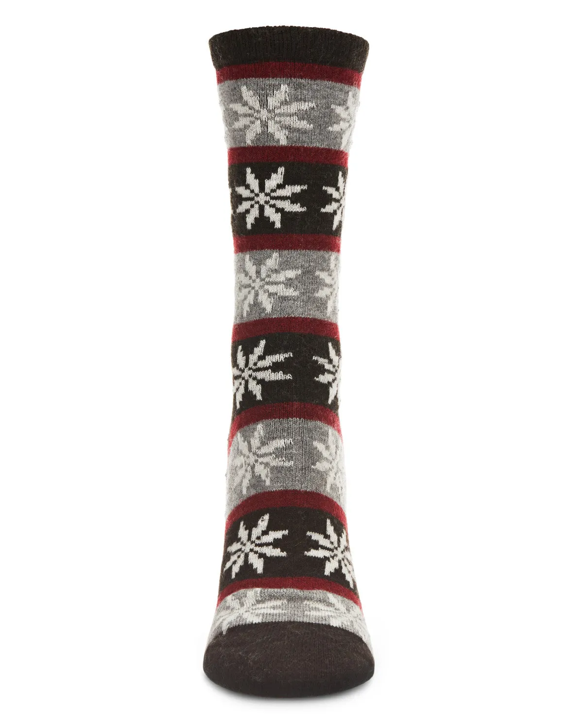 Women's Soft Snowflake Fair Isle Cashmere Blend Crew Socks