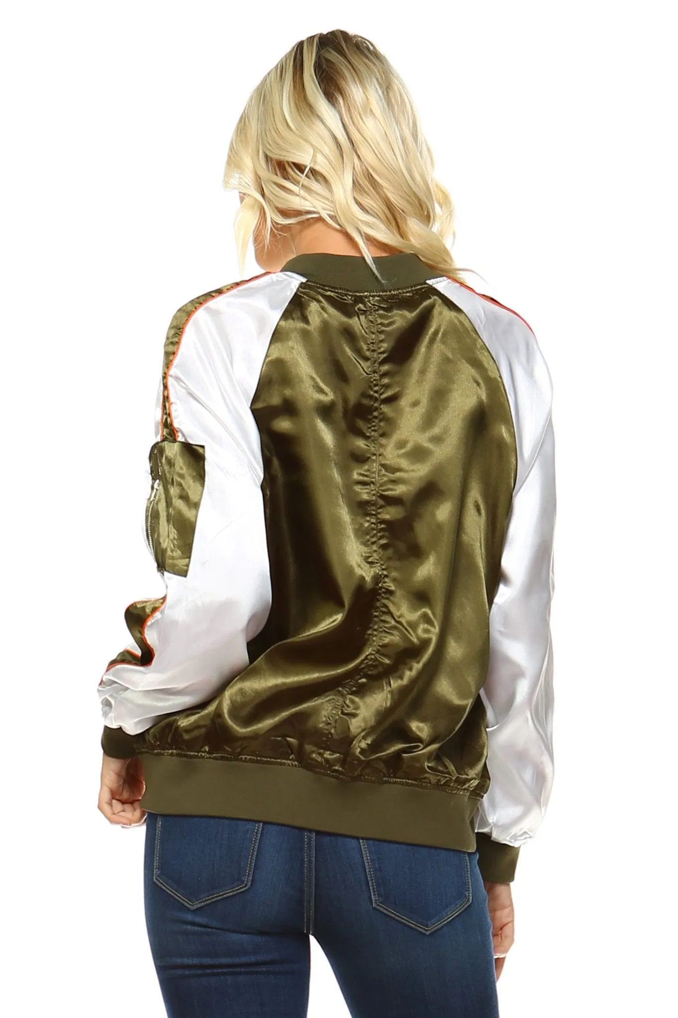 Women's Stripe Bomber Jacket
