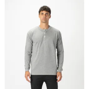 Zanerobe Men Henley LS Tee Dark Grey Marle 128-STA