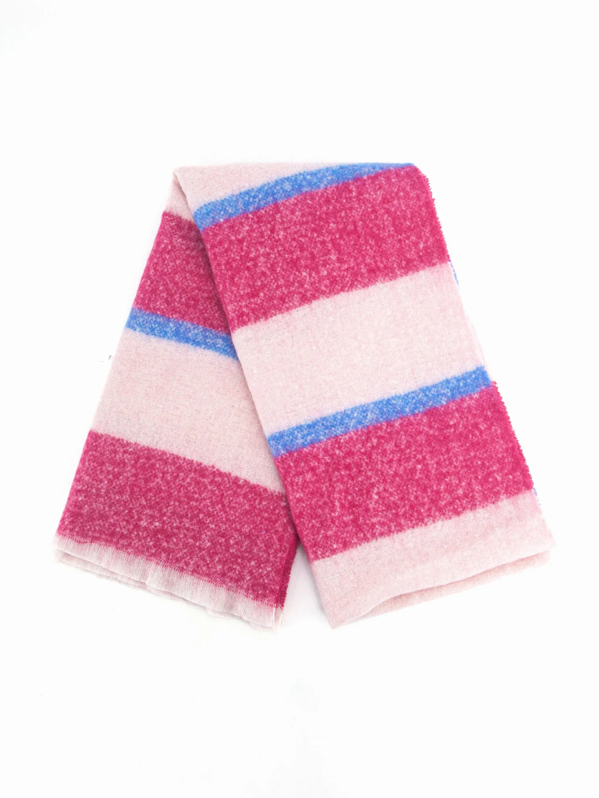 Zola Midweight scarf - Fuchsia/Blue, Block Stripe